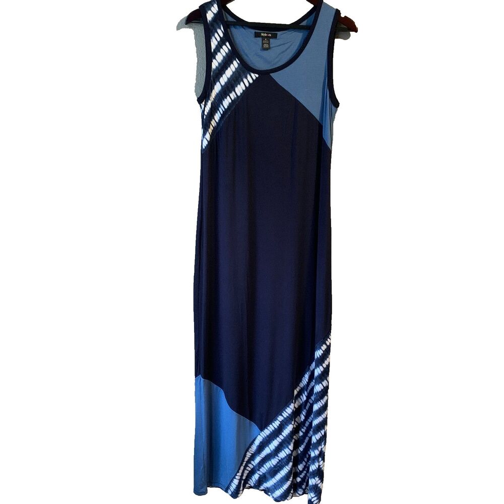 Style & Co Colorblock Tie Dye Maxi Dress Medium